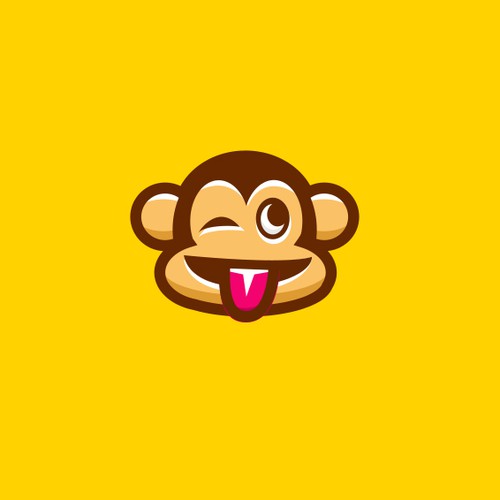 Silly logo with the title 'A Cute Monkey logo for a Mobile App'