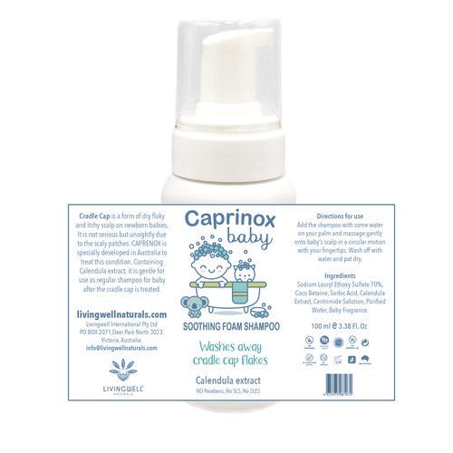 Cute label with the title 'Baby shampoo Label'