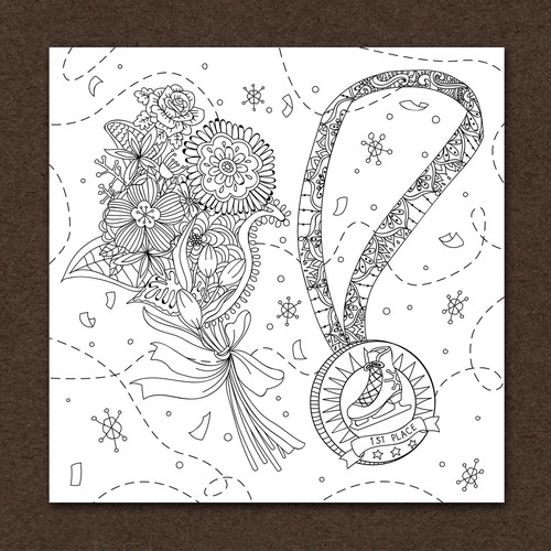 Trophy design with the title 'Figure Skating Greeting Card'