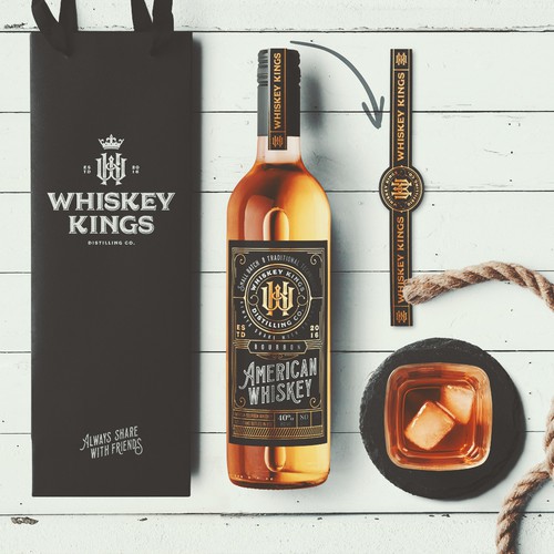 Classic label with the title 'Whiskey Distillery label design'