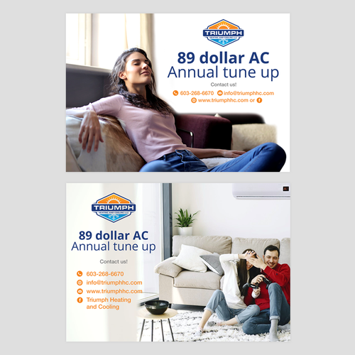 Air conditioning design with the title 'Postcard design'