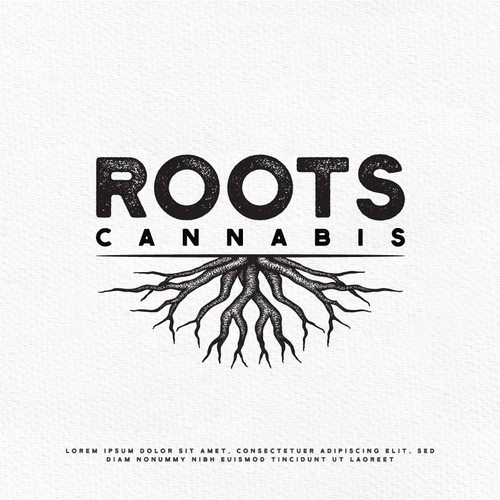 Tree root logo with the title 'Tree Roots Cannabis'