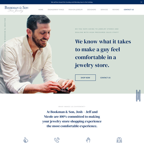 Landing page website with the title 'Website Design Concept for Bookman & Son'