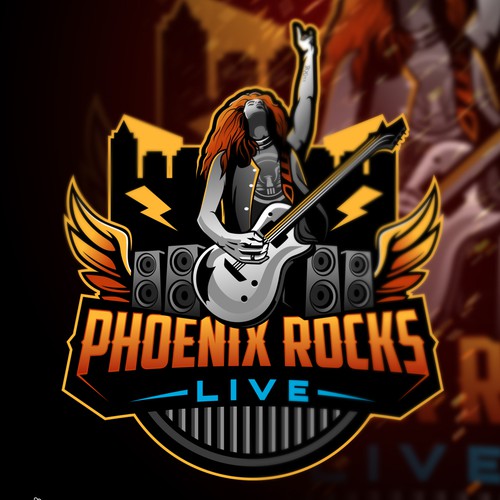 rock guitarist logo