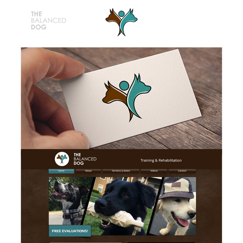 Twin logo with the title 'simple concept for the balanced dog'