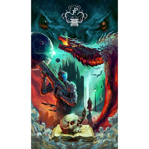 Dragon illustration with the title 'poster'