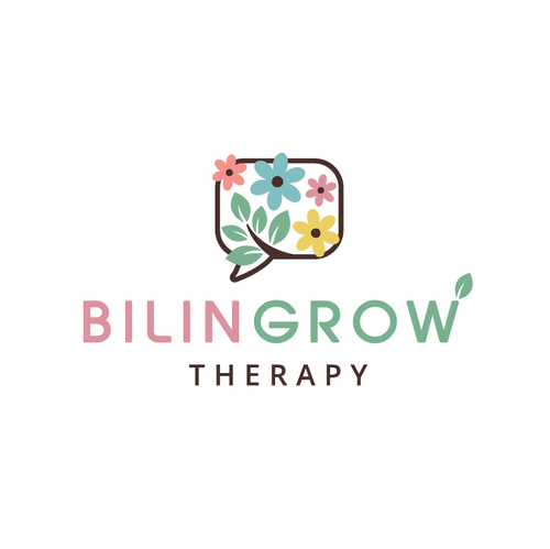 Flower design with the title 'Pastel floral - Therapy logo'