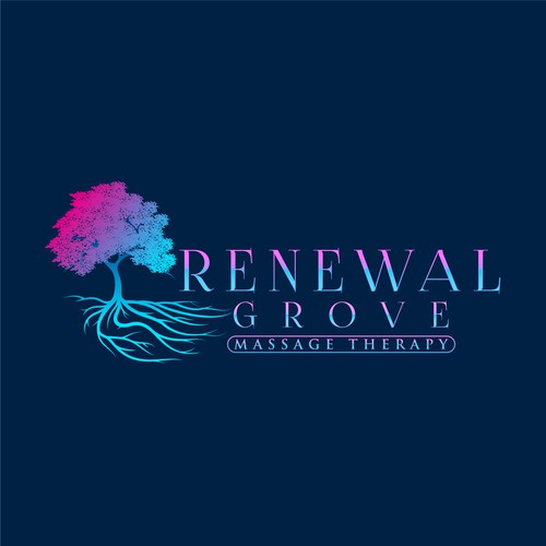 Massage logo with the title 'Renewal Grove Massage Therapy'