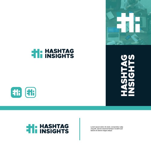 Hashtag logo with the title 'Logo design for Instagram Hashtag Marketing Saas'