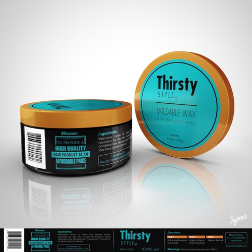 Vintage packaging with the title 'Men's Hair Product Label Needed'