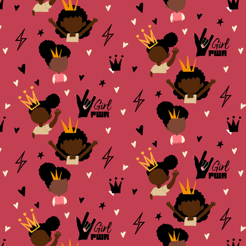 Vector seamless pattern with girl power symbols and hand drawn phrases. GRL  PWR abstract background. Girly design for t-shirt prints, phone cases,  wrapping or posters. Vector illustration Stock Vector Image & Art 