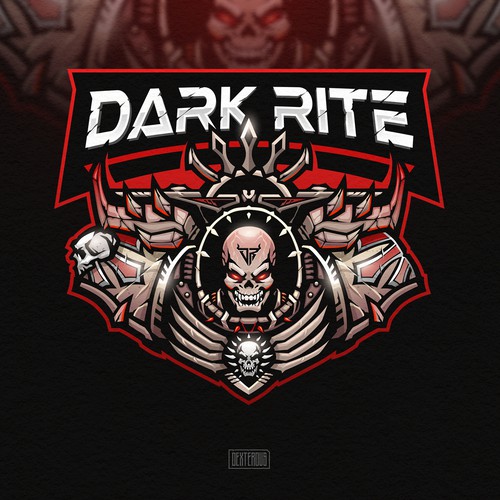 Skull design with the title 'Dark Rite Logo'