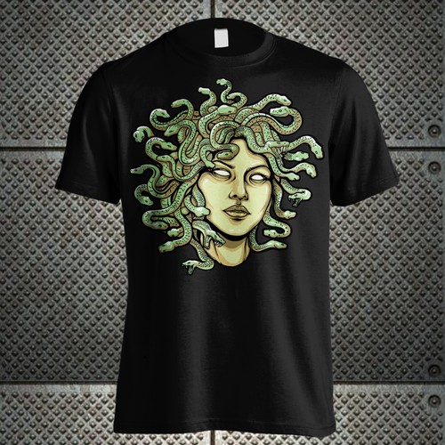 Snake t-shirt with the title 'MEDUSA HEAD'