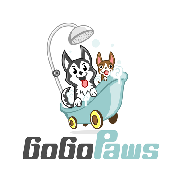 Cute dog design with the title 'Fun Logo for Dog Grooming Business'