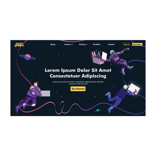 Banner artwork with the title 'Website Banner Illustrations'