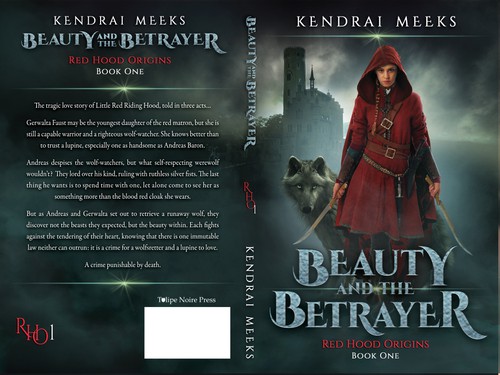 Wolf book cover with the title 'Beauty and the Betrayer – an Urban Fantasy novel'