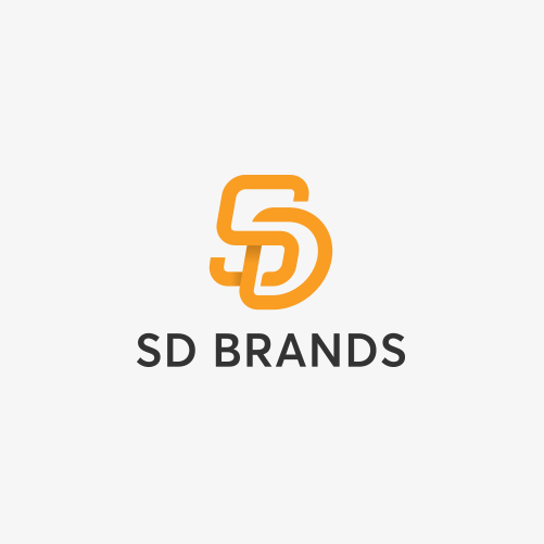 Letterform logo with the title 'Logo designs for SD Brands!'