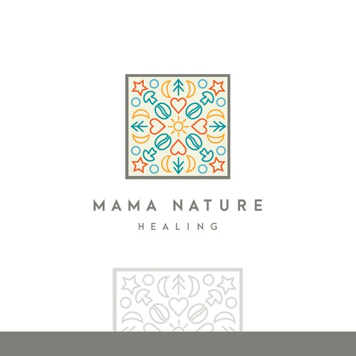Decorative design with the title 'Mama Nature - Healing'