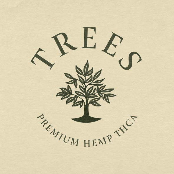 Distressed logo with the title 'Vintage logo for Trees Premium Hemp'