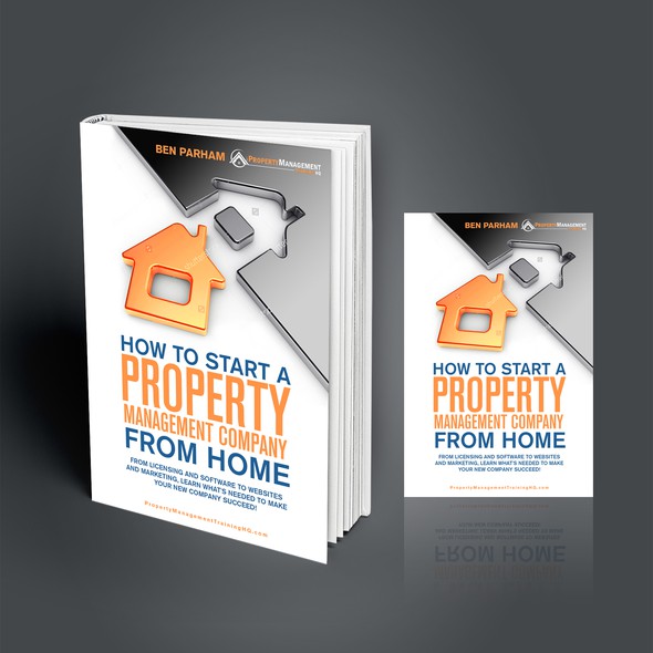 Real estate book cover with the title 'hot to start a property management company from home'