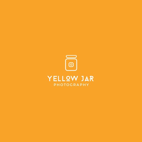 Yellow logo with the title 'Simple and smart logo for the Yellow Jar photography'