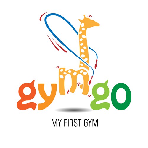 Gymnastics logo with the title 'Logo for a kids fitness center'
