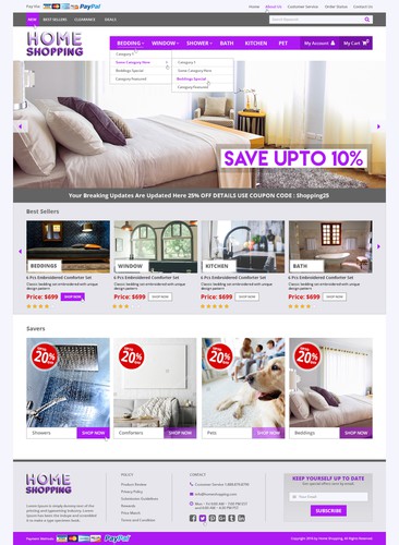 Interactive website with the title 'eCommerce Website Desgin'