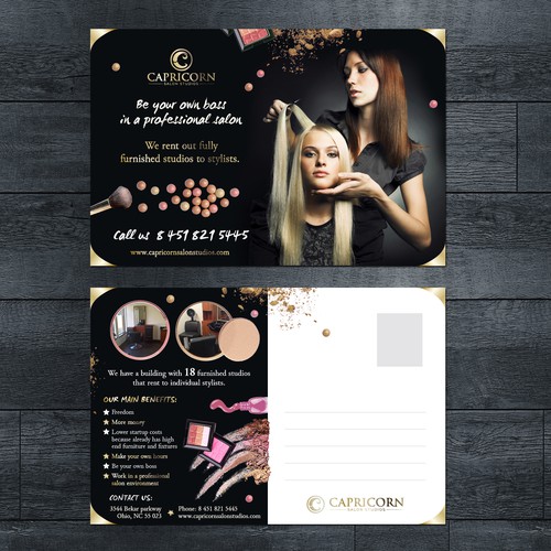 Salon design with the title 'Salon Studios Mailer'
