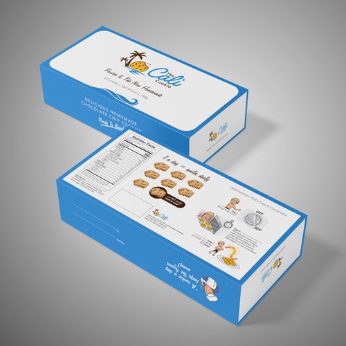 Cookie packaging with the title 'Packaging design for The Cali Cookie'