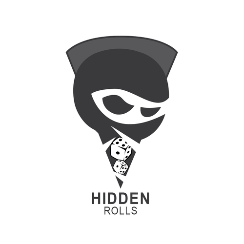 Board game logo with the title 'Hidden Rolls'