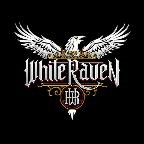 Art Deco design with the title 'WHITE REVEN LOGO'