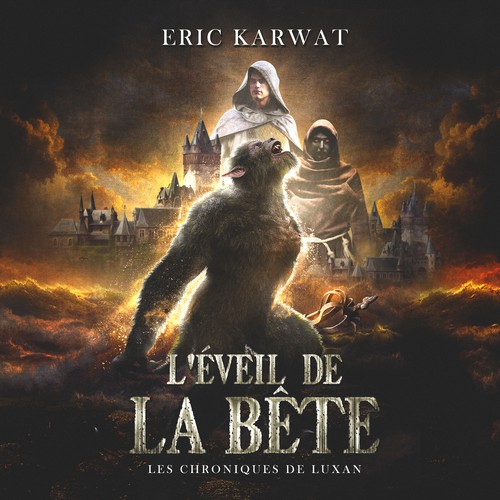 Historical fiction book cover with the title ' ''L'éveil de la bête'' book cover'