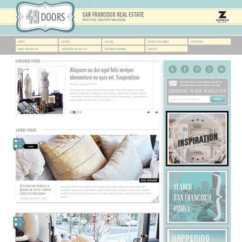 Retro website with the title 'Design an awesome look for a real estate website that doesn't look like a real estate website'