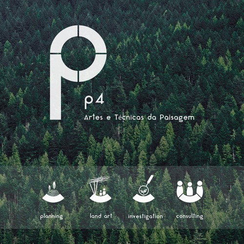 Portuguese logo with the title 'Logo for the Landscape Architecture Studio "P4"'