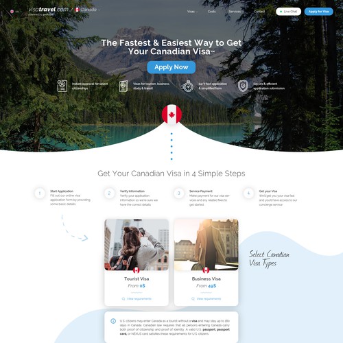 Travel website with the title 'Visa & Travel Assistance website'