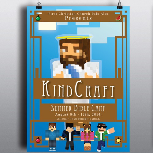 Minecraft design with the title 'Summer Camp Flyer'