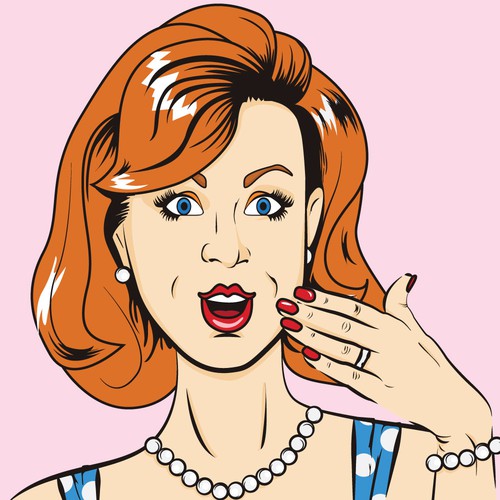 Pop Art illustration with the title 'Illustration of a female'