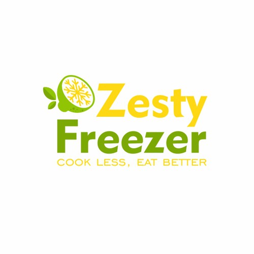 Yellow and green design with the title 'fresh fruity logo for cooking product'
