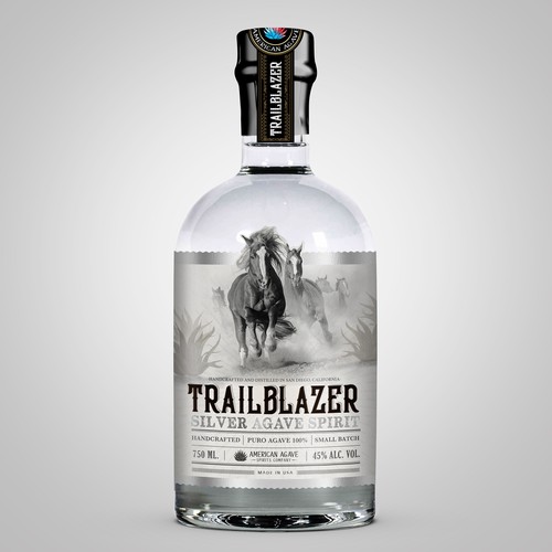 Tequila label with the title 'Trailblazer'