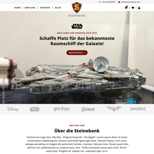 Lego design with the title 'Webdesign for an onlinestore'