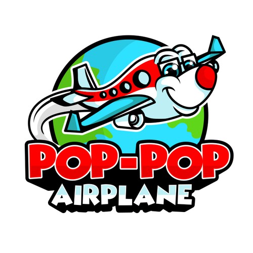 Airplane logo with the title 'POP-POP AIRPLANE'