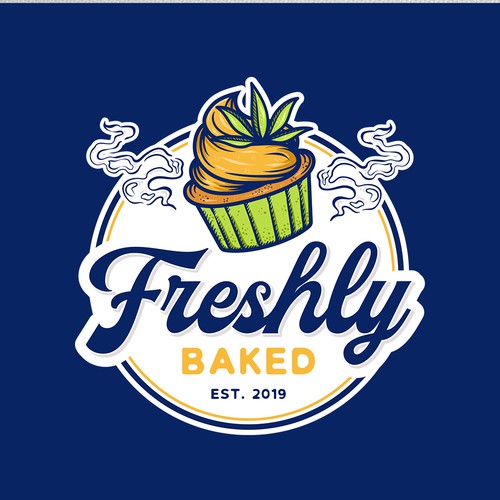 Food logo with the title 'Freshly Baked'