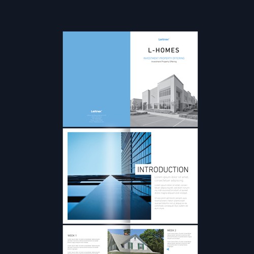 Munich design with the title 'Created a quality real estate brochure for developers'