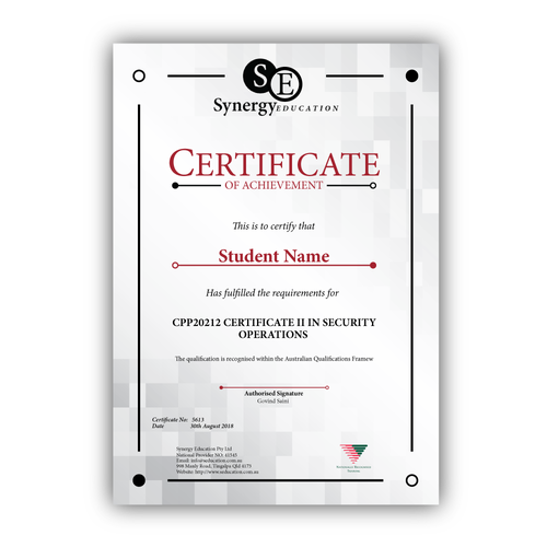 Certificate design with the title 'Certificate design '
