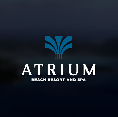 Resort logo with the title 'Luxury concept logo for ATRIUM beach resort and spa'