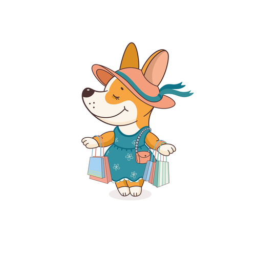Girly design with the title 'Corgi Fashionista'