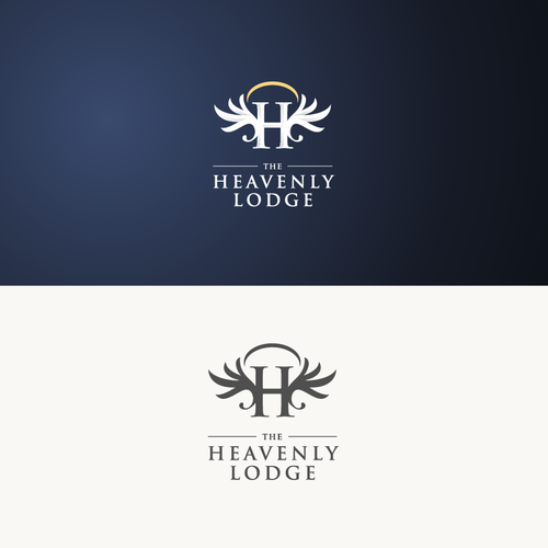 Angel wings logo with the title 'Hotel brand logo'
