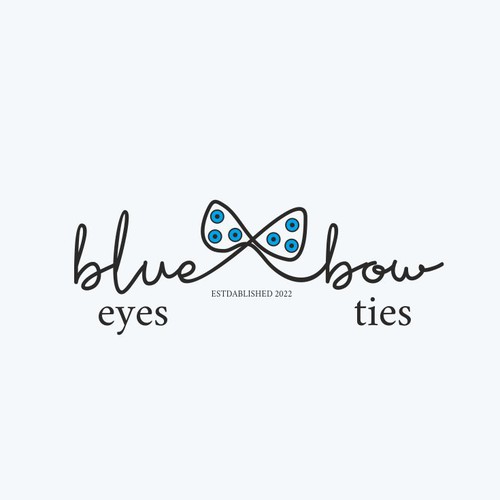 Bow design with the title 'Blue Eyes Bow Ties'