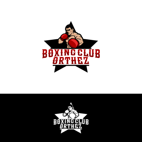 Boxing-gloves logo with the title 'Logo for Boxing Club'
