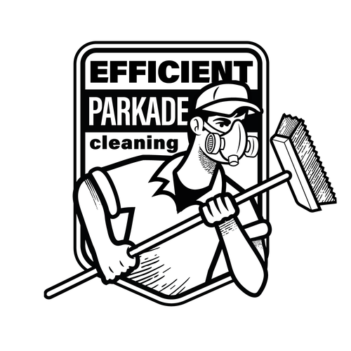 Man brand with the title 'efficient parkade cleaning'